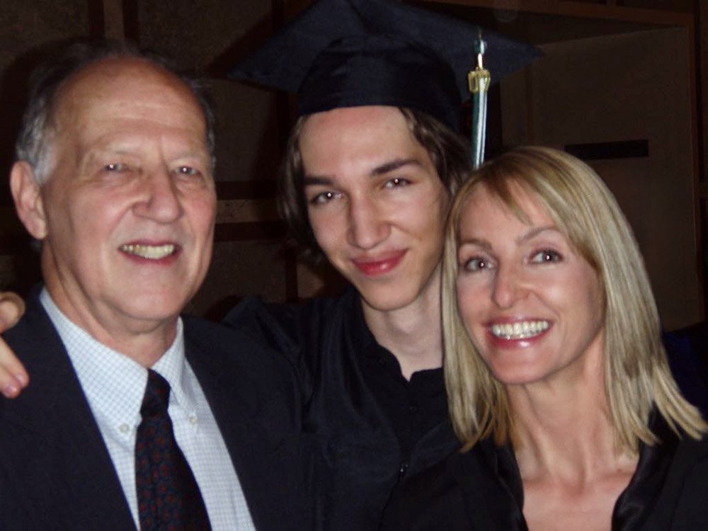 Christine Ebenberger with Werner Herzog at their son's graduation.