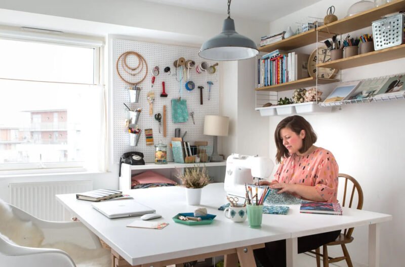 studio space with smart art supply storage