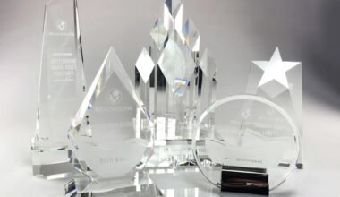 custom glass trophy corporate awards