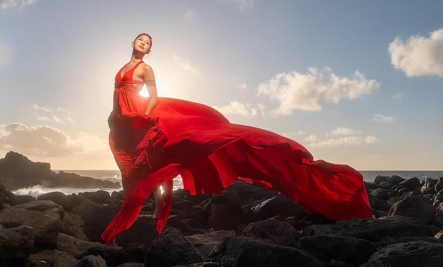 experience the magic of hawaii flying dress photography 2
