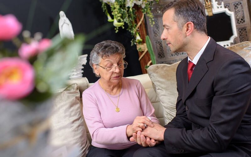 meeting with a funeral director