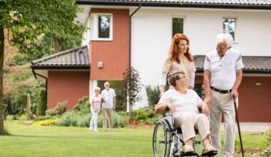 an,elderly,woman,on,a,wheelchair,and,her,husband,with