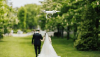 drone photography into wedding shoots