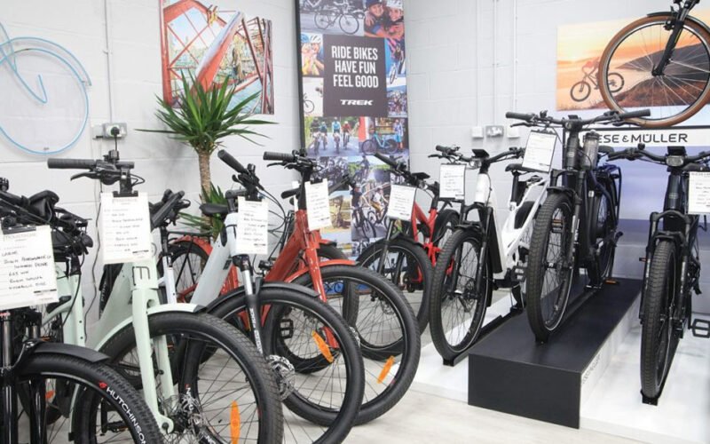 shopping at an e bike shop