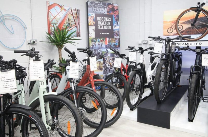 shopping at an e bike shop