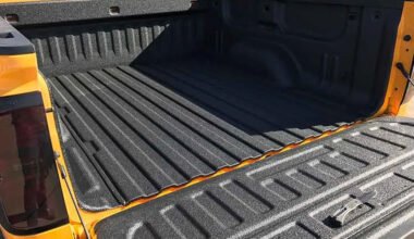 truck bed for a bed liner spray