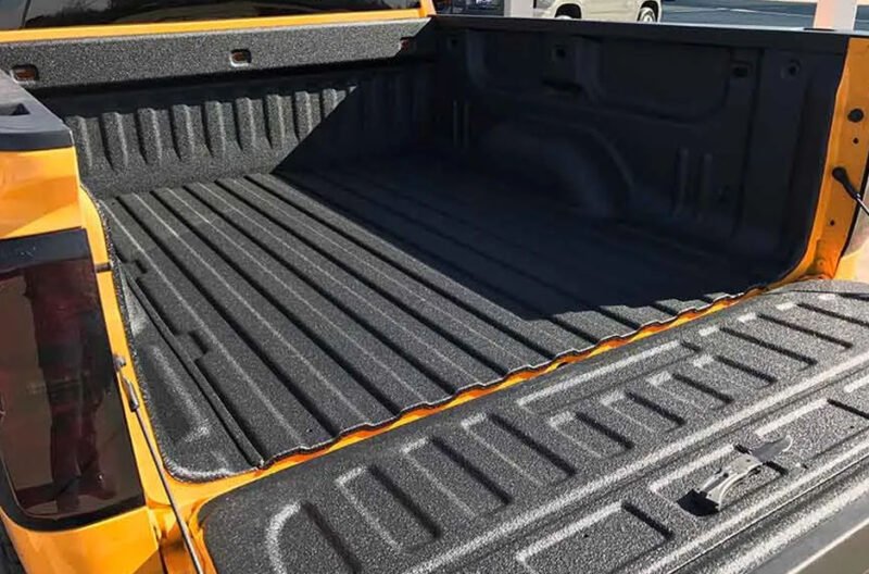 truck bed for a bed liner spray
