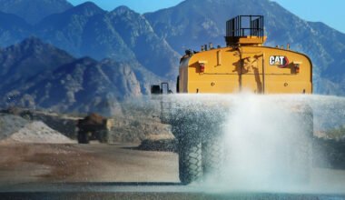 water truck from mountains to mines equipment to transport water remote