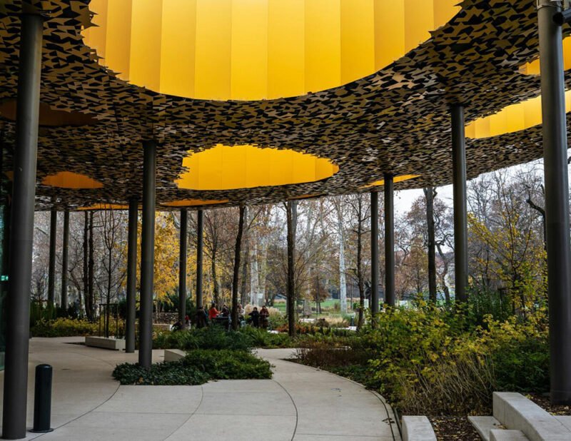 the artistic fusion of sustainability and light in outdoor design