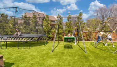 designing a backyard play zone how to fit a trampoline and basketball hoop into any yard